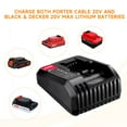 thumbnail image 3 of 6.0Ah 20 Volt Replacement for Ryobi 20V Battery and Charger Kit Lithium for PORTER CABLE 20V Max PCC680L PCC685L, 3 of 9