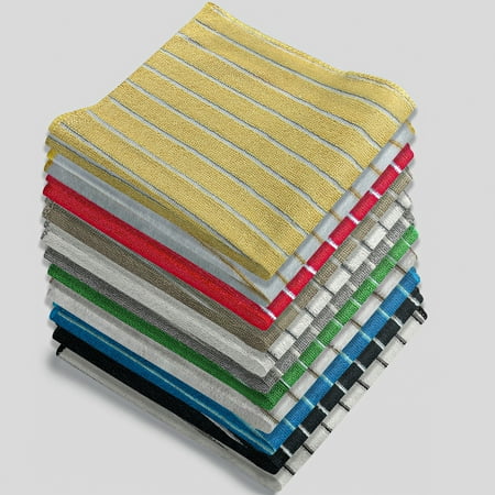 

24PK Assorted Striped Soft and Absorbent Microfiber Kitchen Dish Cloth Towel