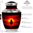 thumbnail image 2 of Cowboy Cremation Urn - Small Urns For Human Ashes Keepsake - Large Urns For Human Ashes Adult Male - Urn For Ashes For Women - Burial Cremation Urn (Combo - 10" & 3", 2 Pcs), 2 of 5