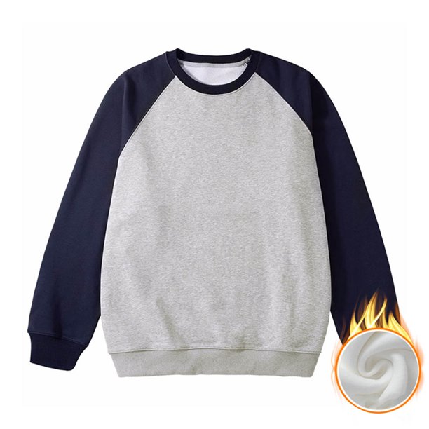 pstuiky manga larga para hombre, Camiseta de cuello redondo para hombre, de manga larga y color combinado, blusa de cuello redondo y manga larga Tops de talla grande para hombre l