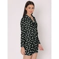 thumbnail image 2 of DressBerry Women's Printed Mini Shirt Dress Long Sleeves High Rise Buttoned Bodycon Nightwear Short Casual Summer One Piece Dress, 2 of 7