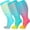 color1, variant on 3 Pack Plus Size Compression Socks for Women & Men, 20-30mmHg Extra Wide Calf Knee High Stockings for Circulation Support(XXL)