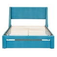 thumbnail image 3 of SESSLIFE Upholstered Platform Bed, Full Bed with a Storage Drawer, Blue Full Bed Frame, Storage Platform Bed Frames, Hold 600 LBS, No Box Spring Needed, Easy Assembly, 3 of 9