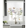 thumbnail image 5 of White Spring Floral Tie Up Curtains for Window, Thermal Insulated Balloon Shade Adjustable Rod Pocket Curtains Valance Panels for Kitchen Bathroom Cafe 42 x 54 Pastoral Flower Watercolor, 5 of 6