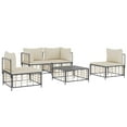 thumbnail image 3 of vidaXL 5 Piece Patio Lounge Set with Cushions Anthracite Poly Rattan, 3 of 8