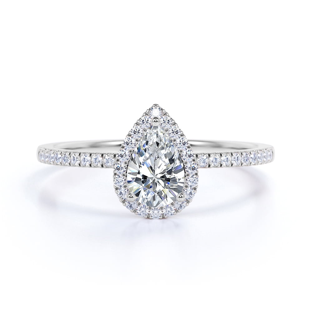 pear diamond with halo