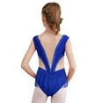 thumbnail image 2 of iEFiEL Girls Ballet Gymnastics Leotard Latin Cha-Cha Dancewear Sleeveless Shiny Rhinestones Tassels Bodysuit Royal Blue 8, 2 of 7