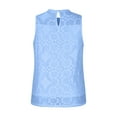 thumbnail image 6 of Brilliant Sleeveless Tops for Women Women's Summer Solid Color Round Neck Top Vest Hollow Lace Shirt (Blue,XXL), 6 of 9