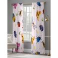 thumbnail image 5 of Cute Butterfly Dragonfly Sheer Curtains 84 Inches Long 2 Panels Set, Window Sheer Curtains for Living Room/Bedroom, Farmhouse Botanical Floral Pink Light Filtering Rod Pocket Curtain 52''x84''x2, 5 of 8