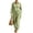 Green, variant on Szluipve 2 Piece Sets for Women Velvet 2 Piece Outfits Collared Half‑Button Lantern Long Sleeve Top Elastic Cuff Jogger Pants Set Casual Loose Matching Loungewear Suit With Pockets Sky Blue XL