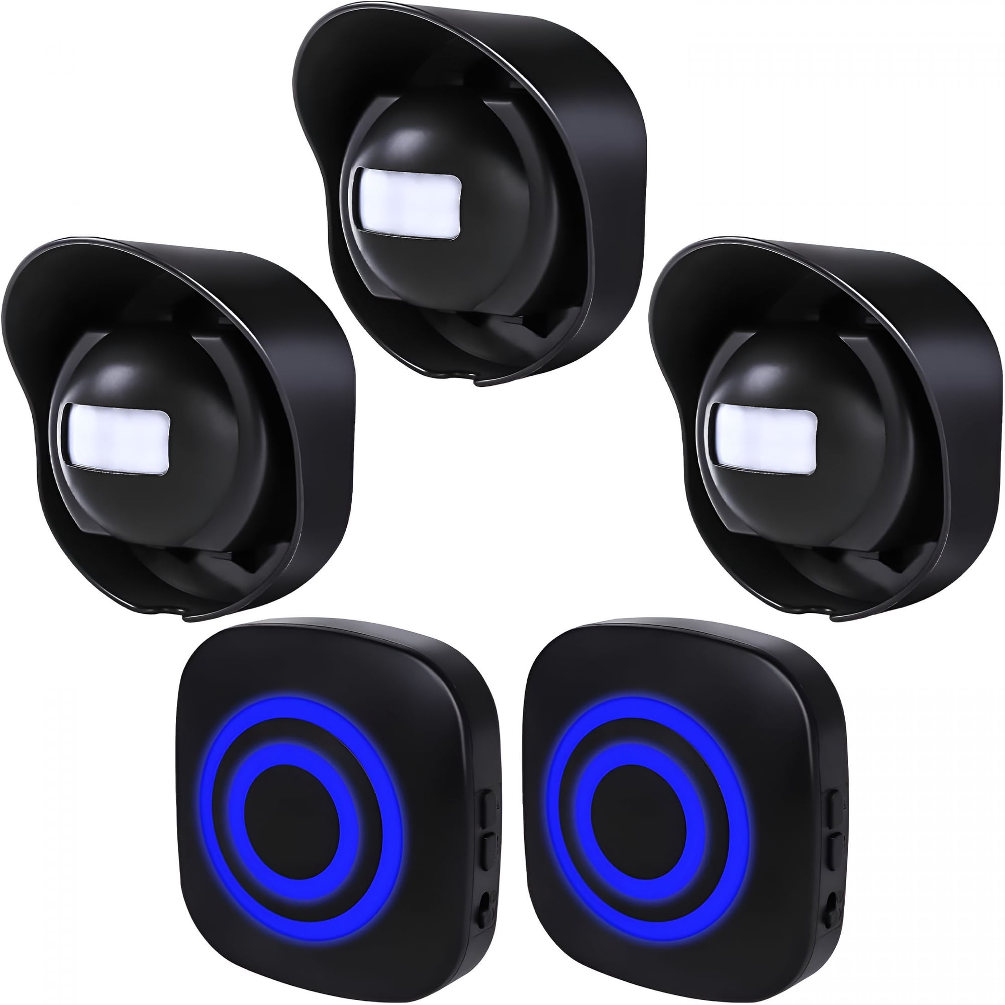 GJX 328ft Range Wireless Driveway Alarm Outside Weather Resistant Motion Sensor Alarm Security Alert-Protect Outdoor/Indoor Property-2 Receiver and 3 PIR Motion Detector-38 Chimes
