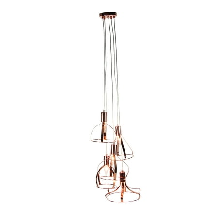 

DecMode Oversized Contemporary Rose Gold 5-Light Pendant 15 x 48