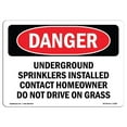 thumbnail image 1 of SignMission OS-DS-A-1218-L-2389 12 x 18 Po Signe de Danger OSHA - Arroseurs Souterrains Installés Contact, 1 of 1