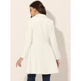 thumbnail image 3 of Abrigo de Invierno con Solapa para Mujer Abrigo con Doble Botonadura blanco M, 3 of 5