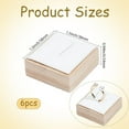 thumbnail image 2 of Square Bamboo Wood Single Ring Display Stands with Imitation Leather Mat White 4x3.95x2.1cm, 2 of 9