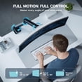 thumbnail image 6 of ARES WING Height Adjustable Monitor Arm, Heavy Duty Desk Mount for 13-49 in Monitors, 40 lb, Vesa 75/100, Black, 6 of 10