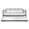 thumbnail image 5 of Castle Place Minimalist Vintage Twin Size Metal Daybed with Trundle, Black, 5 of 5