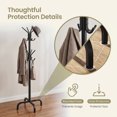 Metal Coat R Rack LEDREM Coat Stand, Metal Coat Rack with 16 Hooks, 4 Legs, for Coats ...
