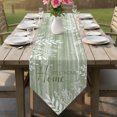 thumbnail image 6 of Vintage Sage Green Table Runner Linen Burlap Table Runner 70 Inches Long Farmhouse Florals Leaf Coastal Sweet Home Dresser Scarves for Kitchen Island Coffee Dining Room Party Holiday Decor 13"x70", 6 of 8