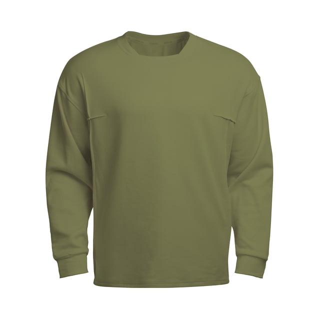 Kalauyu Men's Crewneck Sweatshirts Soild Color Long Sleeve Casual Pullover Sweat Shirts