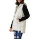 thumbnail image 4 of Chaleco largo de plumas sin mangas con capucha para mujer INSPIRE CHIC, invierno, con bolsillos, color beige, 4 of 6