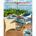 thumbnail image 5 of Sea Turtle Summer Ocean Nautical Rectangle Tablecloth with Zipper,Waterproof Table Cloth with Umbrella Hole Patio Tablecloths for Outdoor Tables,Blue Gradient Retro Letter Spillproof Table Cover, 5 of 6