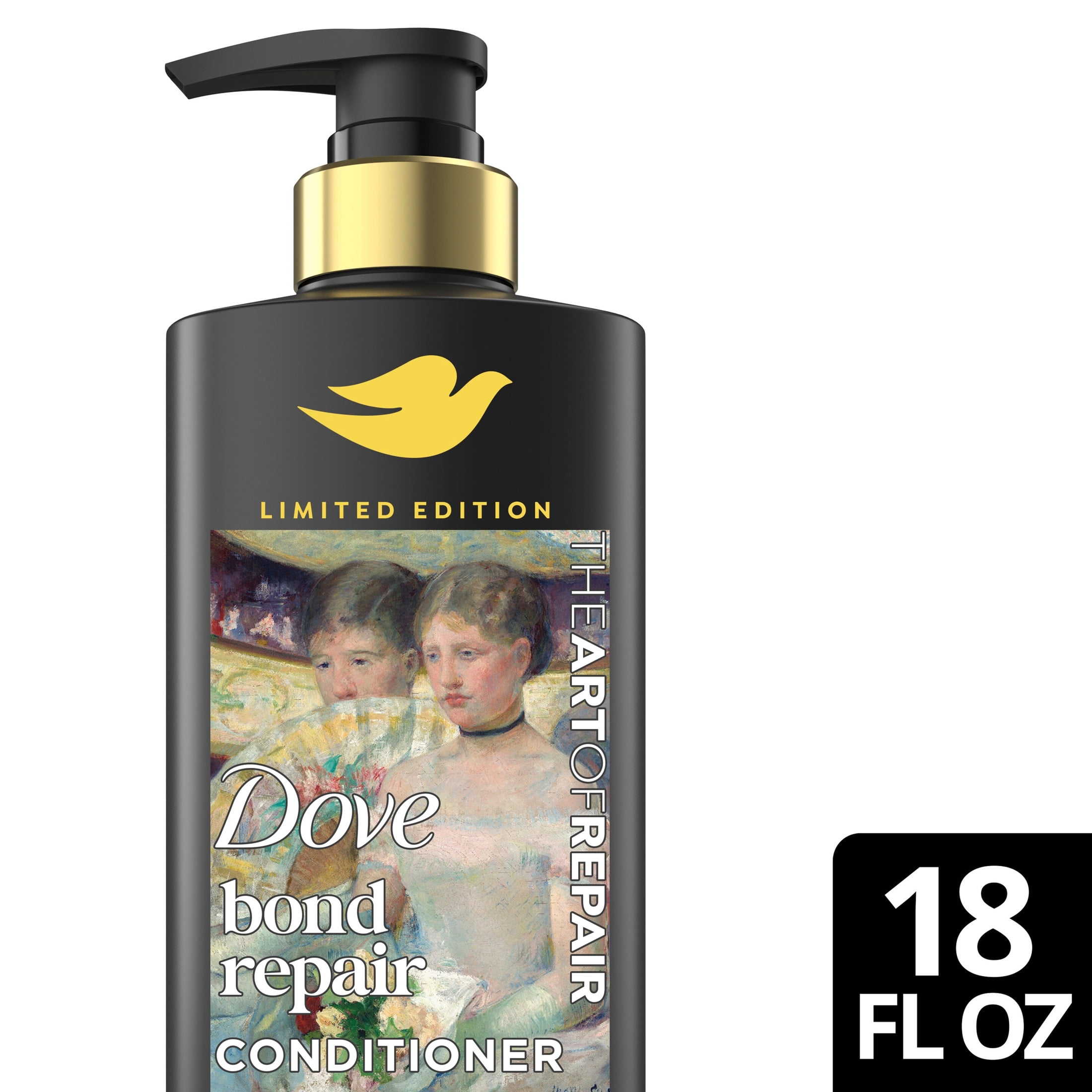 Dove Limited Edition Bond Repair Conditioner, for damaged, brittle, dull hair with breakage, for Hair Reborn, Like Fine Art Restored, 18 fl oz
