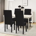 thumbnail image 2 of Juego de 4 fundas elásticas para sillas de comedor, fáciles de usar, negras, 2 of 7