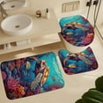 thumbnail image 6 of Ocean Turtle Shower Curtain Set for Bathroom, 4Pcs Animals Nature Sea Colorful Fish Bathroom Sets with Non Slip Rugs, Toilet Lid Cover, Bath Mat, Shower Curtain, Bathroom Decor, 6 of 8