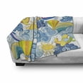 thumbnail image 3 of Sky Soft Flannel Fleece Blanket, Childrens Theme Clouds Smiling Sun Airplanes and Balloons Illustration Print, Cozy Plush for Indoor and Outdoor Use, 50" x 60", Yellow and Pale Blue, by Ambesonne, 3 of 6