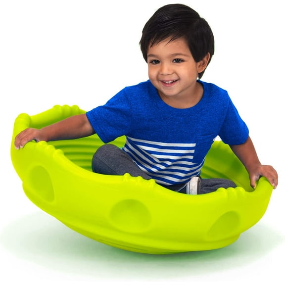 Two Sided Rock Around Wobble Disk and Climbing Dome for Toddlers and Kids - Rocking and Climbing - Indoor/Outdoor - Green, Made in USA