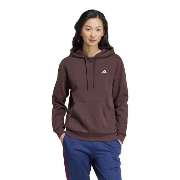 Women's adidas Essentials Feel Cozy Sportswear Hoodie Color: Shadow Brown Size: MEDIUM