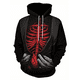 thumbnail image 4 of Sudadera con capucha con estampado 3D de esqueleto para hombre, jersey con diseño de cordón, Tops de primavera, Otoño e Invierno, 4 of 5