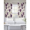 thumbnail image 5 of Purple Florals Semi Sheer Curtains 54 Inch Length 2 Panels Set, Farmhouse Botanical Peonies Vintage Leaves Sheer Kitchen Curtain Privacy Voile Window Curtain for Living Room Bedroom Rod Pocket Drapes, 5 of 8