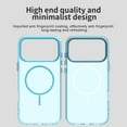 thumbnail image 3 of ELEHOLD Clear Magnetic Case For Apple iPhone 16 Pro Max , Shock-Absorbent Magnetic Anti-Scratch PC+TPU Anti-Fingerprint Wireless Charging Matte Non-Slip Lightweight Cover,Blue, 3 of 7