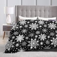 thumbnail image 4 of Winter Snowflakes Black Throw Blanket Ultra Soft Warm All Season Christmas Decorative Fleece Blankets for Bed Chair Car Sofa Couch Bedroom 80"X60", 4 of 6