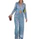 thumbnail image 2 of VISgogo Mujeres Tops Pantalones Traje, Manga Larga Solapa Cuello Botones Sueltos Camisa Pantalones Largos Verano Primavera 2 Piezas Traje VISgogo moda, 2 of 5