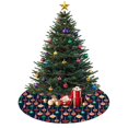 thumbnail image 3 of 30 Inch Christmas Tree Skirt – Velvet Plush Tree Mat, Soft Thickened Polyester with Red Ties, Single-Sided Printing, Available in 30in/36in/48in, Perfect for Holiday Xmas Tree Decoration, 3 of 7