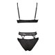 thumbnail image 4 of Gibobby conjunto de bragas Lencería de mujer Sujetador bordado con recorte de ganchillo de encaje sexy y conjunto de panty de cintura alta Push Up Conjuntos de dos piezas (Negro, S), 4 of 5