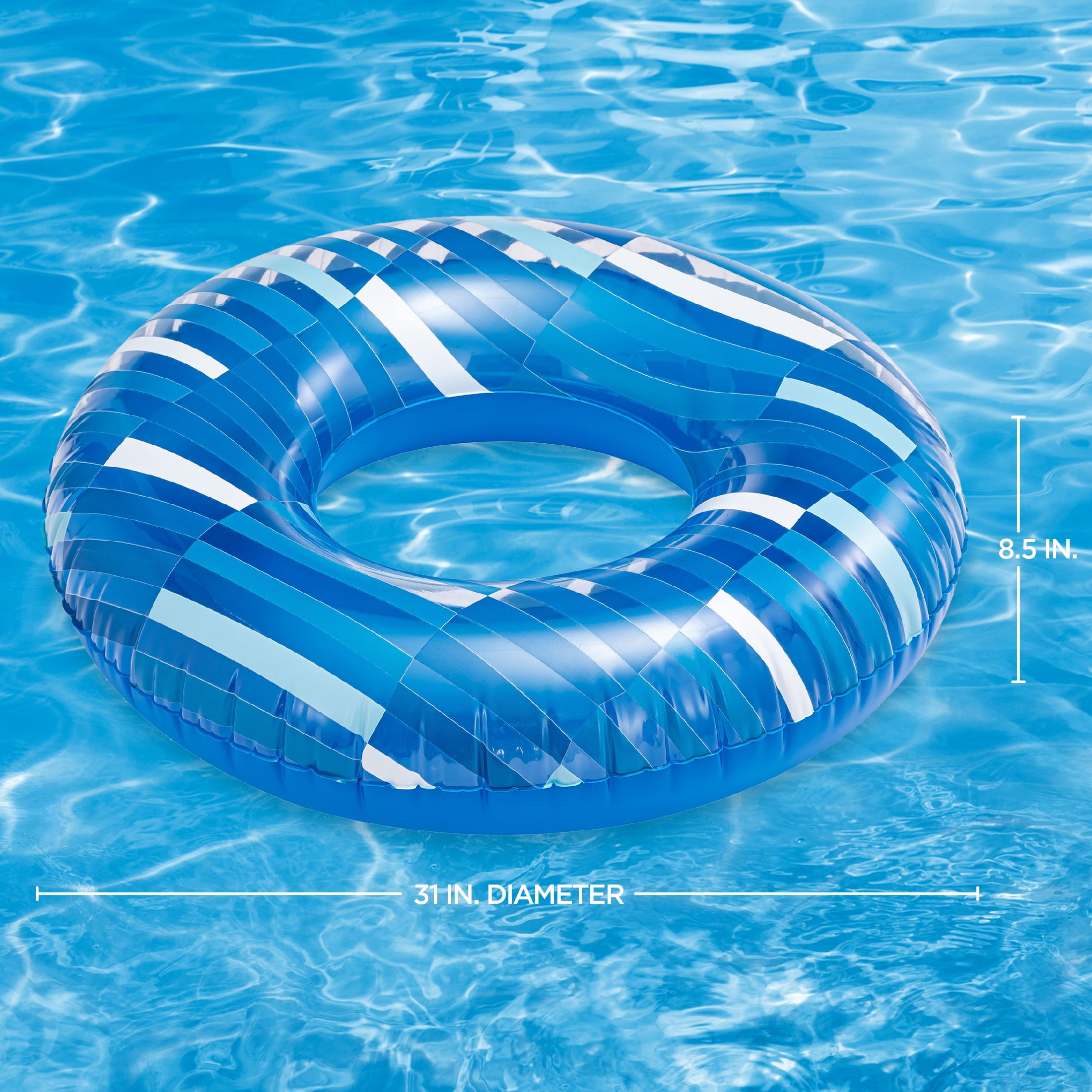 Bluescape Inflatable Swim Tube Pool Float, Green & Blue color, 2-Pack, for Kids & Adults, Age 9 & up, Unisex