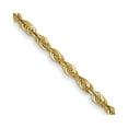 thumbnail image 1 of Diamond2Deal 14K Yellow Gold 1.5mm Extra Light Diamond-cut Rope Chain Necklace for Women 24", 1 of 6