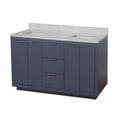 thumbnail image 2 of Stockholm 60" Double Bathroom Vanity with Marine Gray Cabinet and Engineered Marble Top, 2 of 7