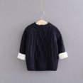 thumbnail image 2 of Scyoekwg Newborn Infants Toddler Baby Boys Girls Warm Sweaters Winter Fleece Thickened Sweaters Casual Round Neck Long Sleeve Solid Color Sweaters Pullover (Navy,18 Months), 2 of 6