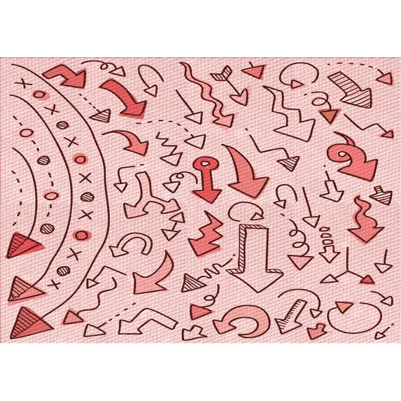 Ahgly Company Indoor Rectangle Patterned Valentine Red Area Rugs, 8' x 12'
