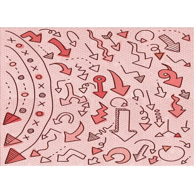 Ahgly Company Indoor Rectangle Patterned Valentine Red Area Rugs, 8' x 12'