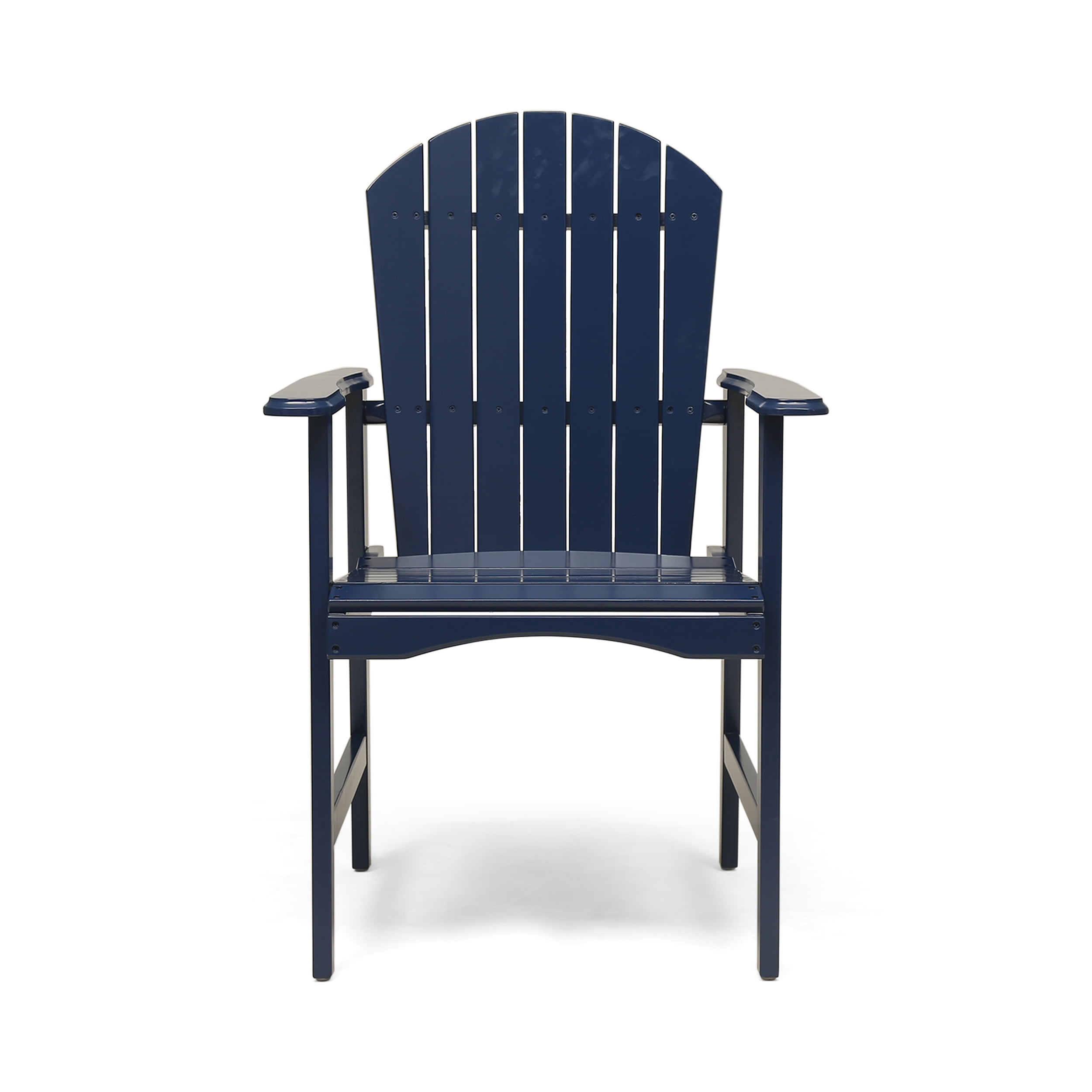 Outdoor Weather Resistant Adirondack Chair Set of 2, Acacia Wood Dining Seats for Patio Garden, Blue Navy