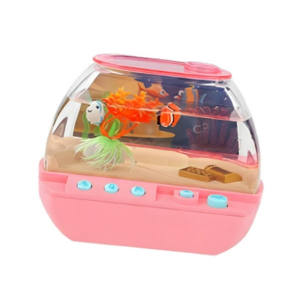 Juguete de para niños, juego de pecera divertido con sonido y luz, simulación de aprendizaje temprano para niñas, niños y bebés. Rosa