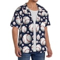 thumbnail image 4 of Cauagu Cute Basebal Men's Short Sleeve Button Down Hawaiian Shirt for Men Bowling Shirts Casual Summer Beach Shirt,3X-Large, 4 of 6