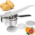 thumbnail image 1 of Large Potato Ricer Heavy Duty Stainless Steel Potato Masher And Ricer Kitchen Tool,press And Mash Kitchen Gadget For Perfect Mashed Potatoes -zz, 1 of 5