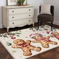 thumbnail image 3 of Gingerbread Christmas Area Rugs 3'x5', Washable Small Throw Rugs for Living Room Bedroom, Xmas Balls Branches Farmhouse Indoor Outdoor Rug Non-Slip Low Pile Carpet Runner Reversible Floor Mats, 3 of 8